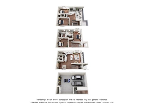Floor plan for 4 beds, 3.5 baths, 2360 sqft